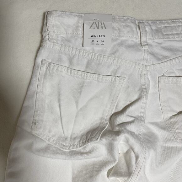 New ZARA Jeans Women's Wide Leg Mid Rise Casual Bohemian | 4 - Picture 5 of 5